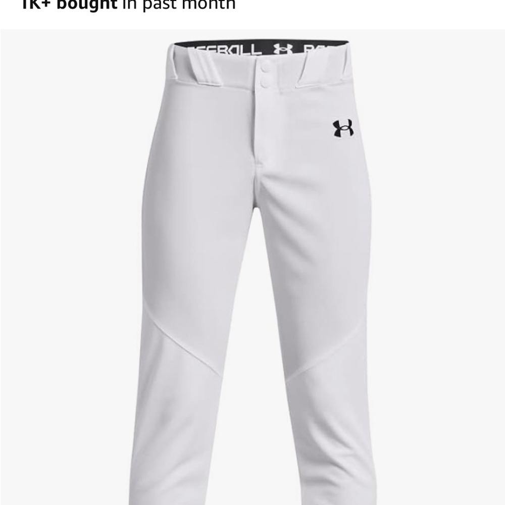 Under Armour Kids White Baseball Pants